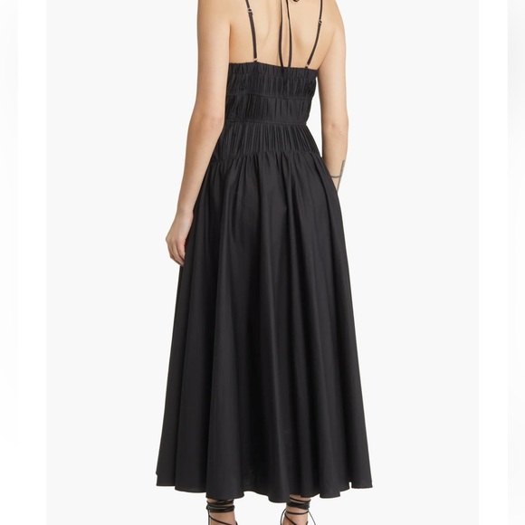 Moon River Black Bustier Midi Dress NWT Small Mesh Detail Anthropologie $160 - Picture 4 of 12